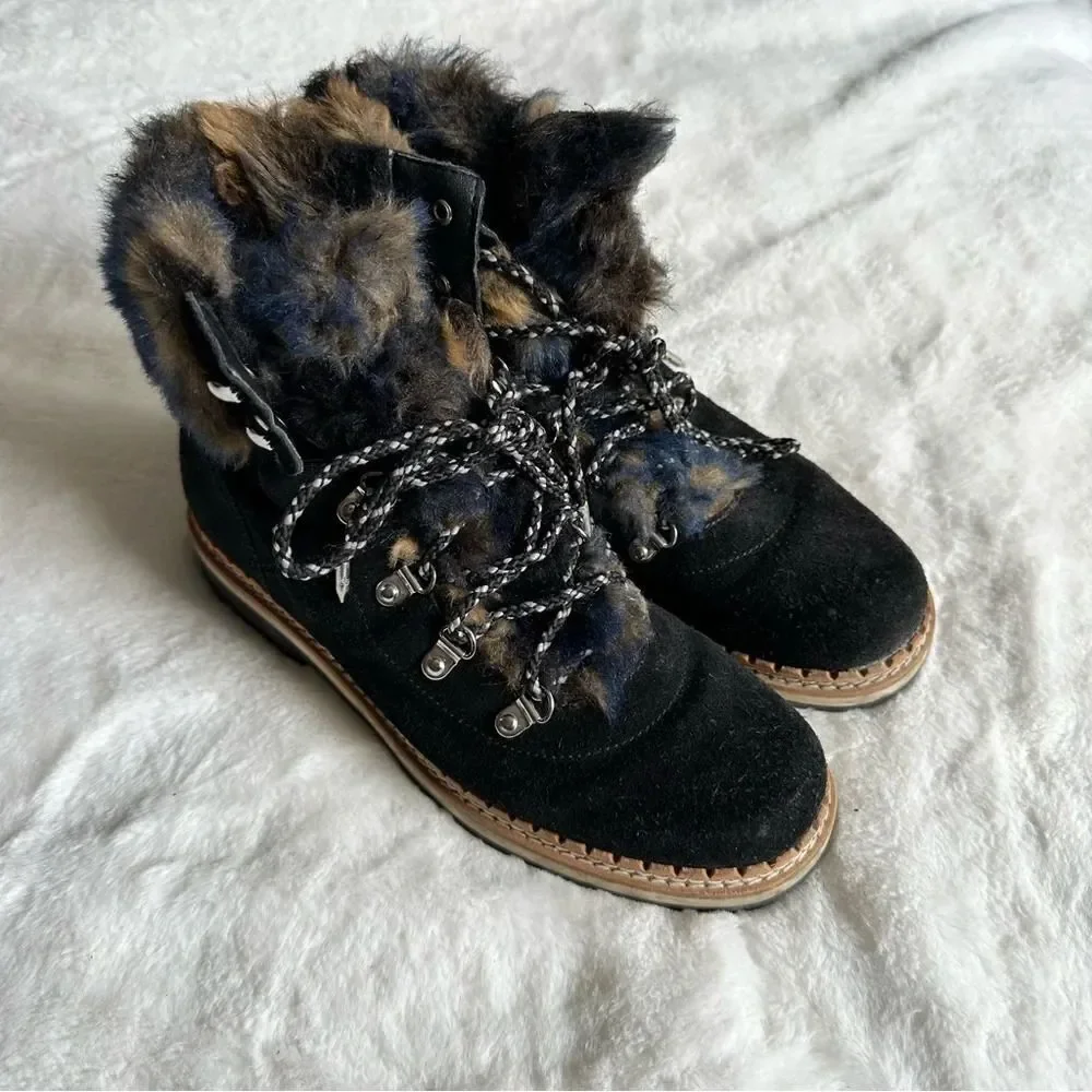 Sam Edelman Women’s Bronte Suede & Faux Fur Booties Size 7.5